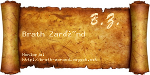 Brath Zaránd névjegykártya